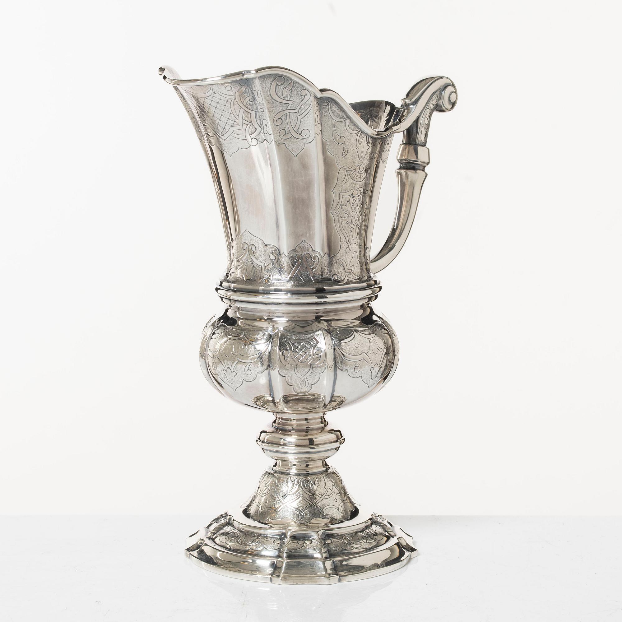 A sterling silver pitcher, Denmark, mid 20th Century.