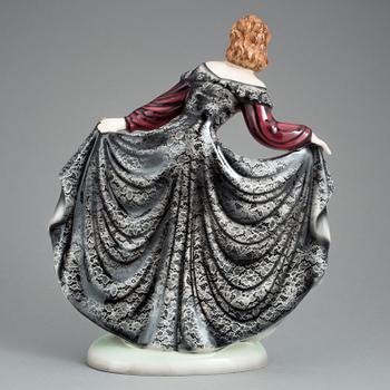 FIGURIN, flintgods, Stefan Dakon för Goldscheider, Wien, Österrike, 1920/30-tal.