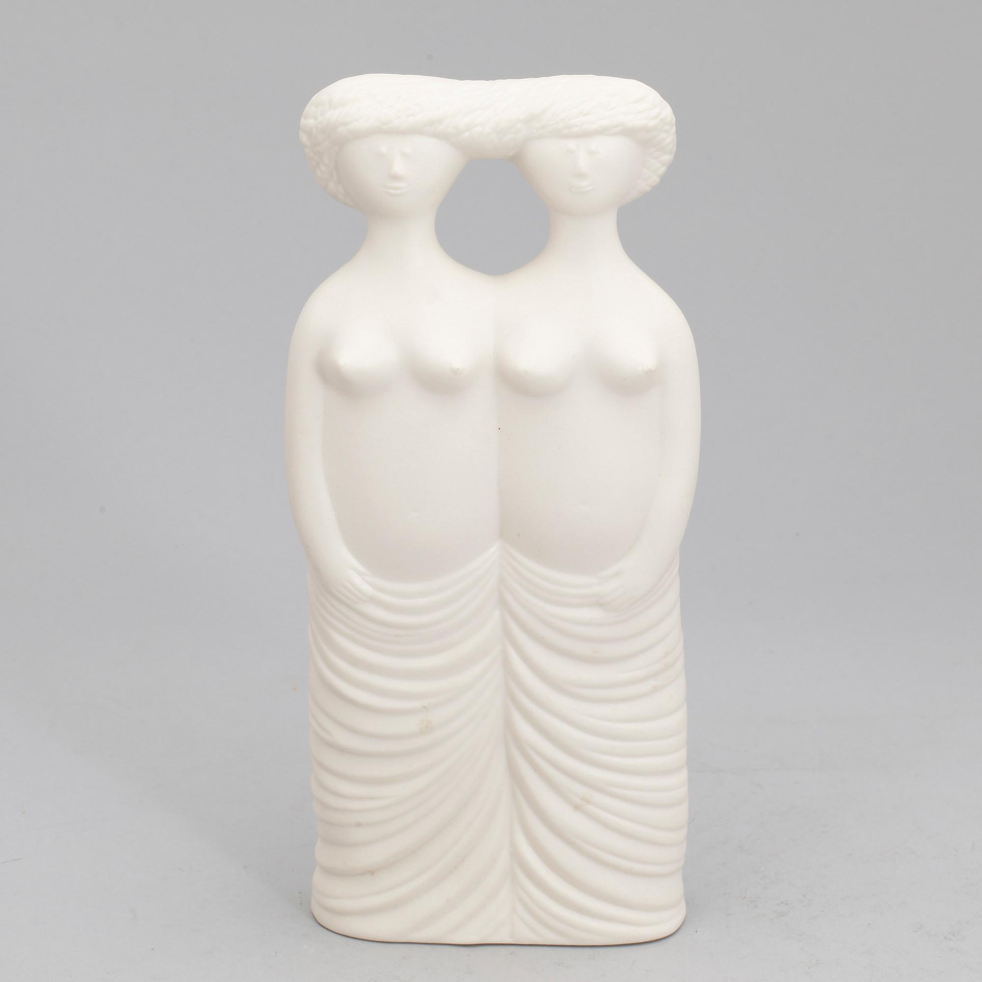 STIG LINDBERG, figurin, parian, "Tvillingarna" ur serien Figurin, Gustavsberg.