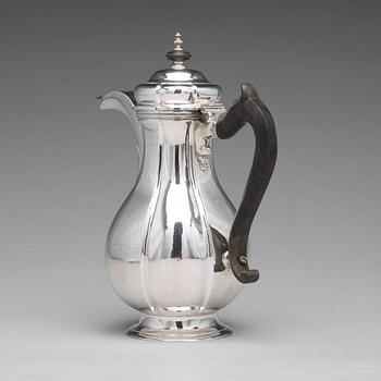 A Baltic 18th century silver coffee-pot, mark of Johann Diedrich Rehwald, Riga (1738-1781(-1793)).