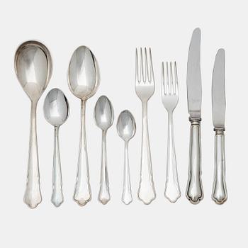 A Swedish silver cutlery set, 'Chippendale' pattern, Mema, GAB, some with year mark Eskilstuna 2010 ( 72 pieces).