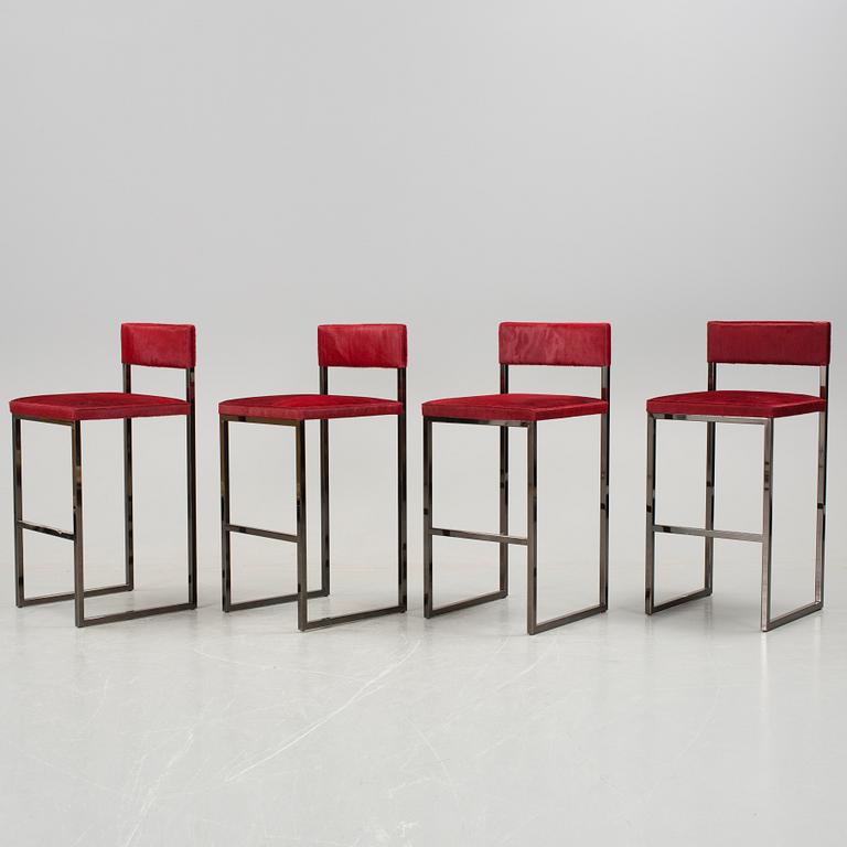 Four Minotti bar stools, Italy.