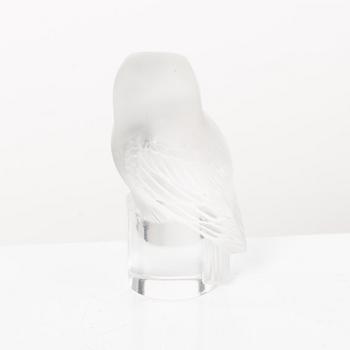 9 glass figurines, Lalique, France.