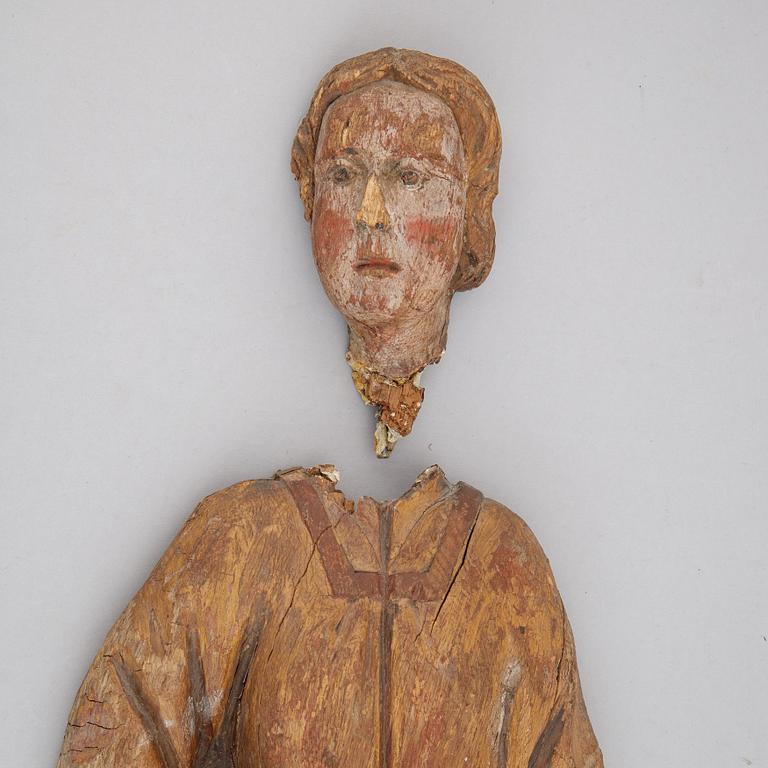 Sculpture, wood, partly painted, 117/18th Century.