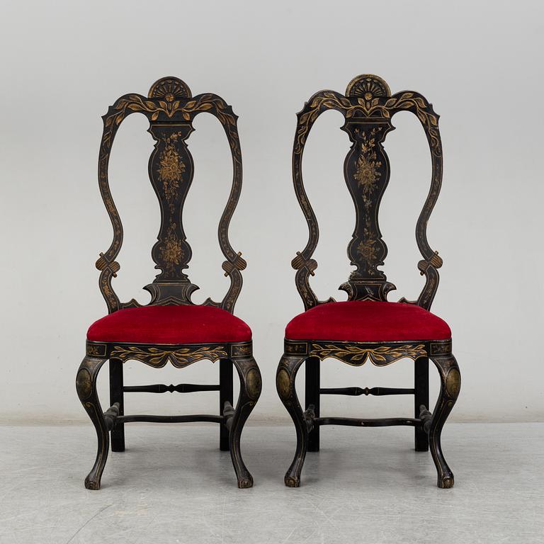 Stolar, ett par, senbarockstil, 1800-tal.
