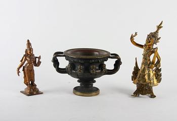 RÖKELSEKAR, FIGURIN, 1+2, brons mm. 1900-tal.