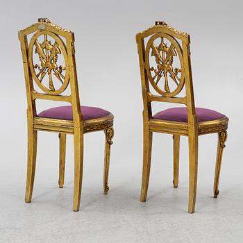 Stolar, ett par, Louis XVI-stil, omkring år 1900.