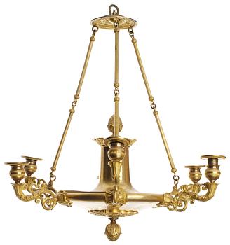AMPEL, för sex ljus. Frankrike, 1800-talets första hälft. Senempire.