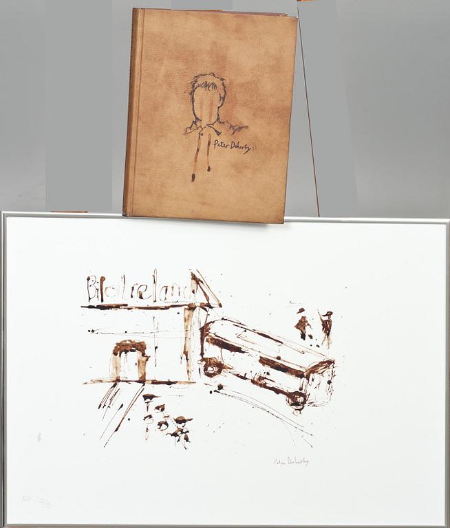 PETER DOHERTY,  litografi. Signerad och numrerad 2/5 "AP", samt bok "Peter Doherty The Books of Albino", signerad.