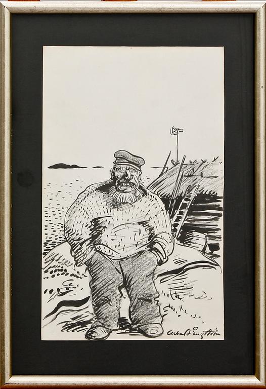 ALBERT ENGSTRÖM, tusch på papper. 1900-talets början.