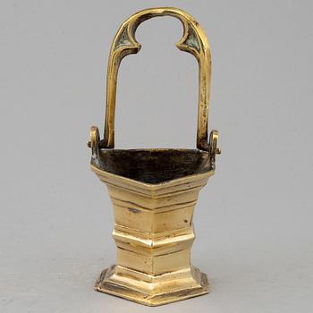 A 17th/18th century bronze holy water bowl.