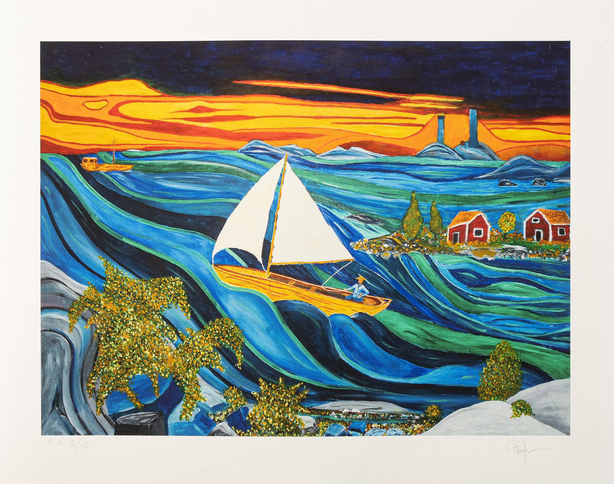 Plura Jonsson, lithograph in colours, signed EA 3/15.