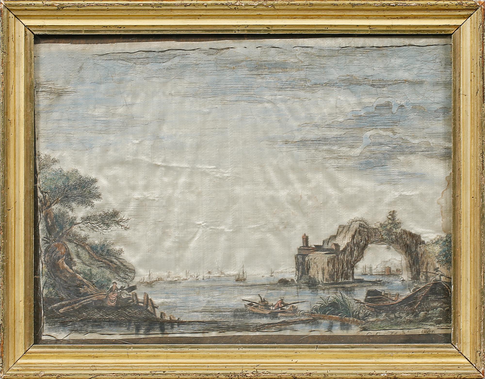 SIDENBRODERI, daterat 1800.