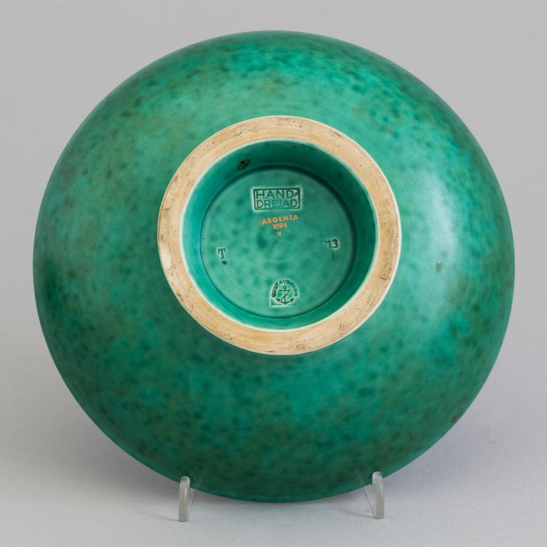 WILHELM KÅGE, an 'Argenta' stoneware bowl from Gustavsberg, second half of the 20th Century.