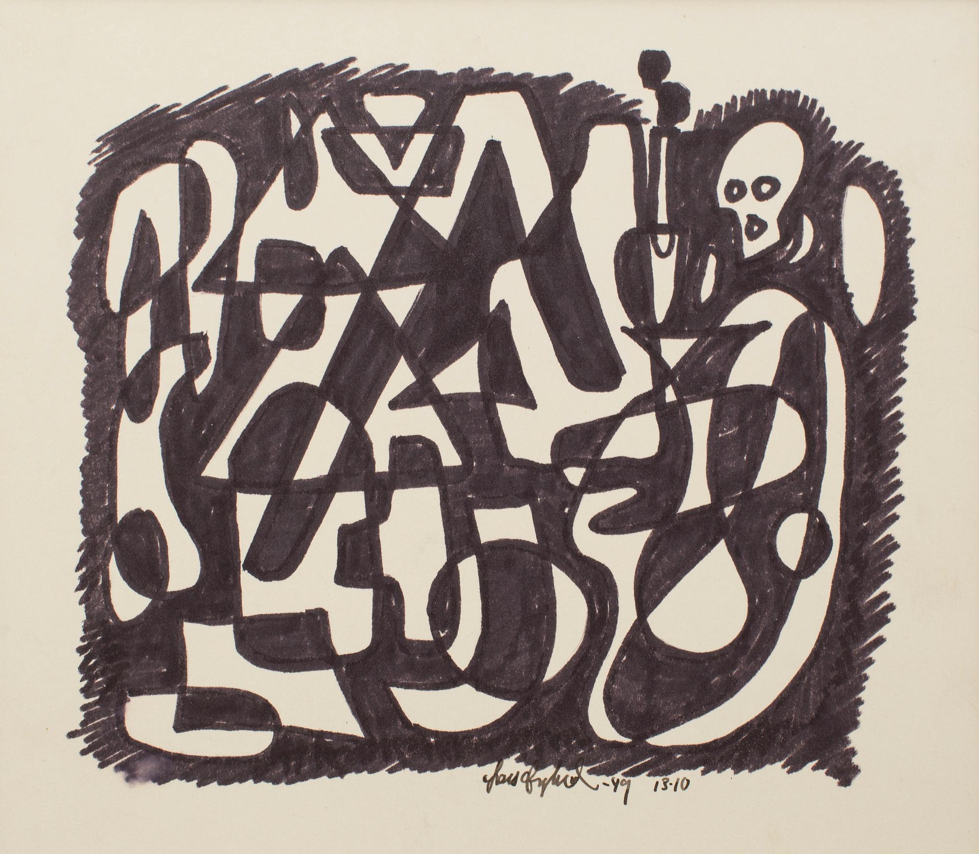 LARS ENGLUND, Ink drawing, signed nad dated -49.