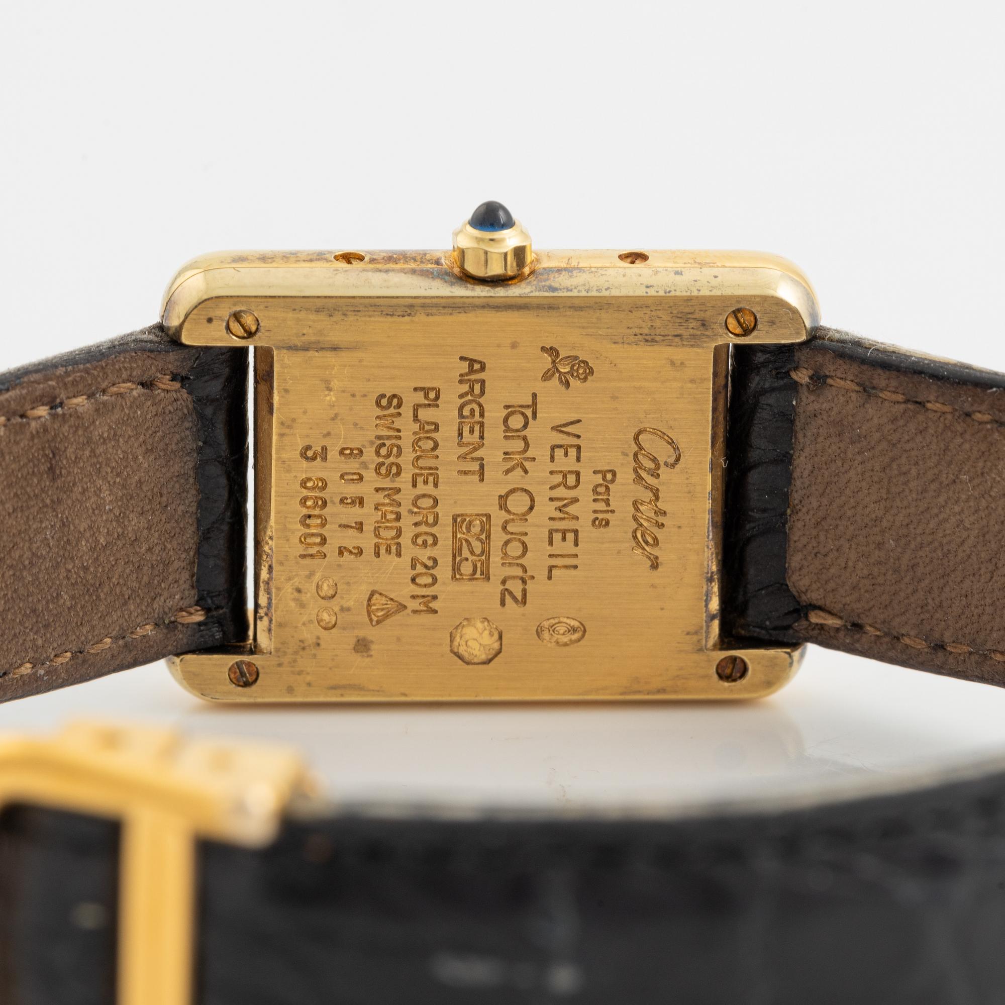 must de Cartier, Tank, armbandsur, 20,5 x 20 (28) mm.