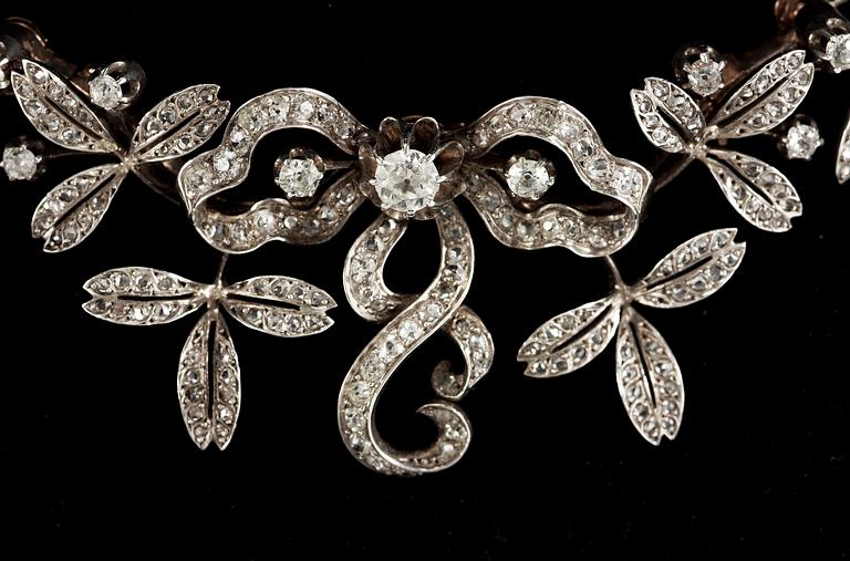 A set of diamond jewellery, second half 19th century.