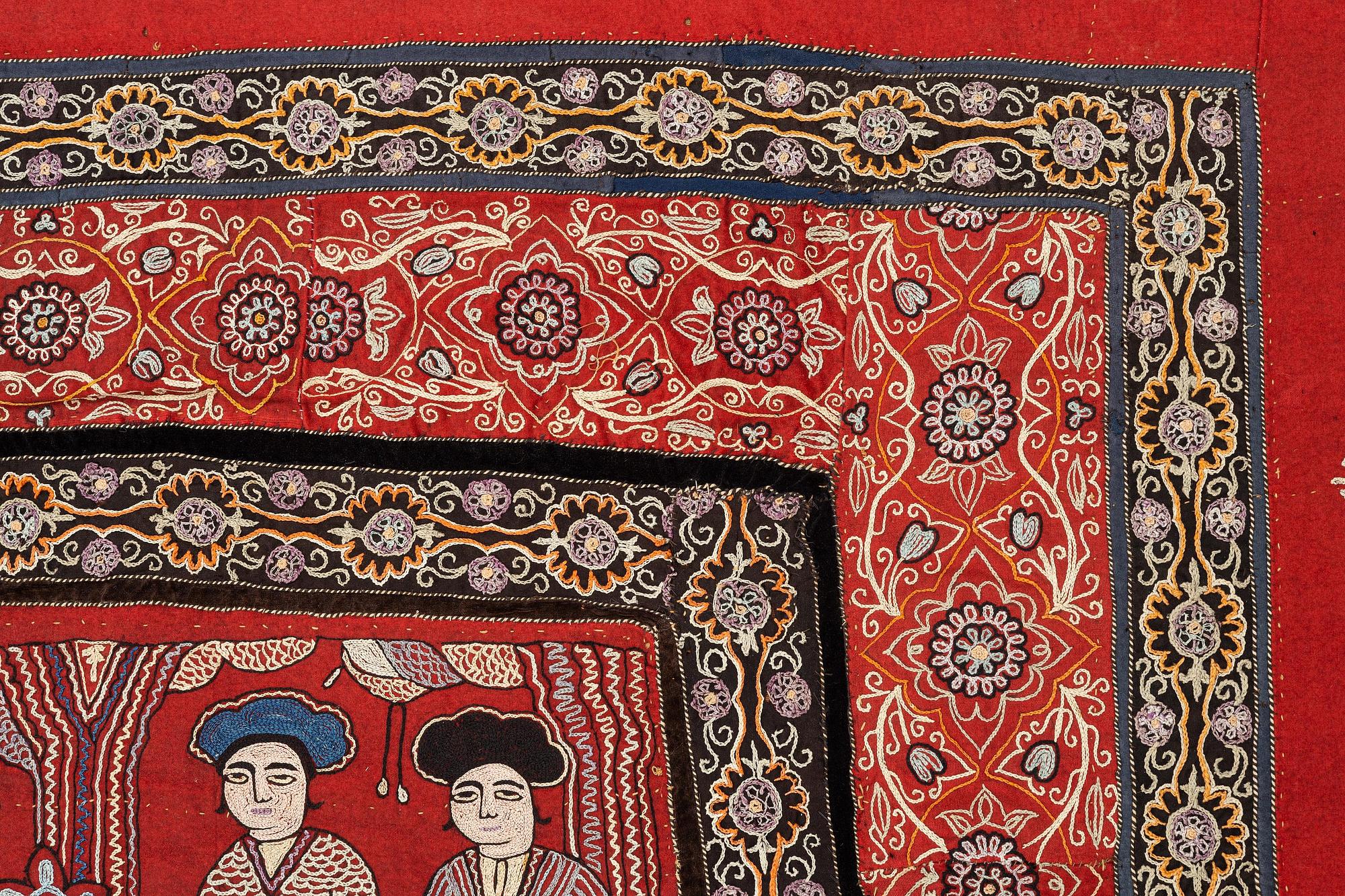 An antique Rasht embroidery, Northern Iran, c. 251 x 170 cm.