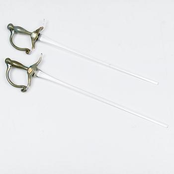 Two 20th century glass swords.