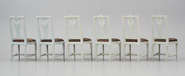 A set of six chairs by M Lundberg (master 1774-1812).