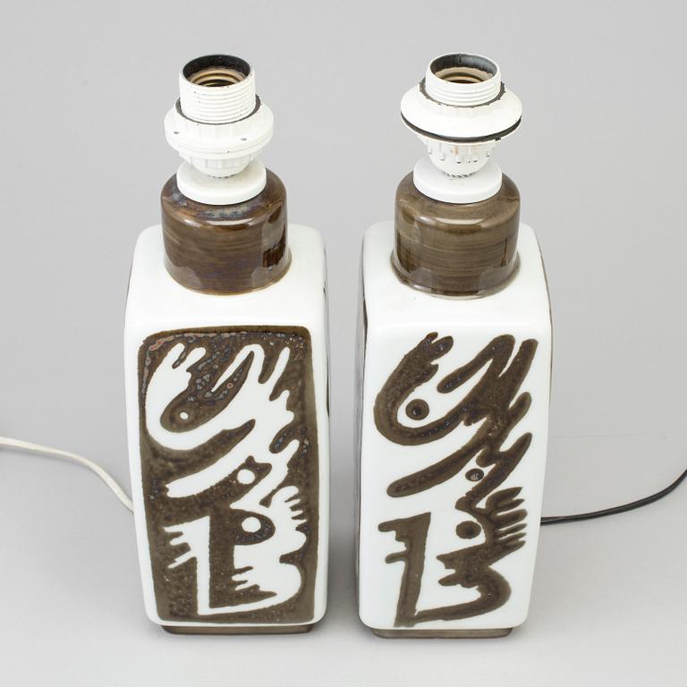 CARL-HARRY STÅLHANE, bordslampor, ett par, keramik, "Orient", Rörstrand.