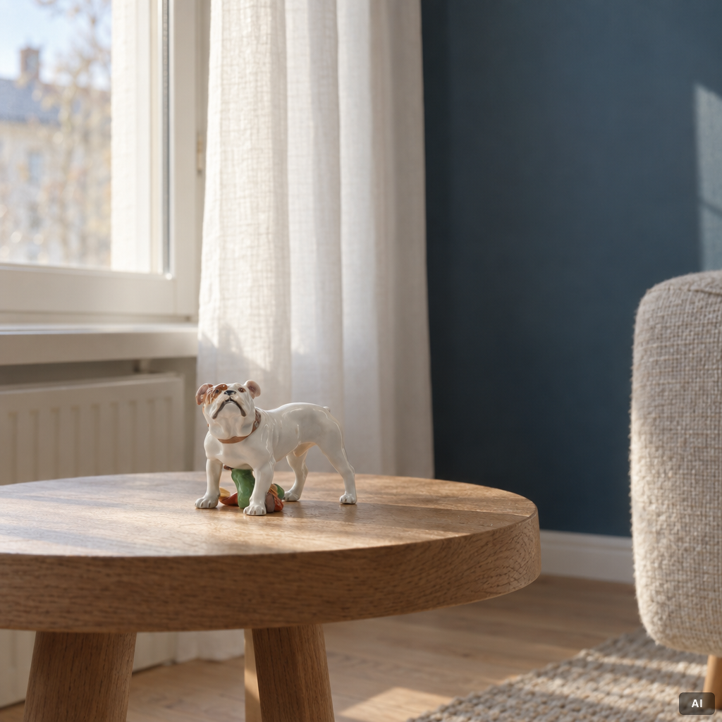 Meissen, A porcelain "Bulldogge mit Kasperle" figurine, 20th century.