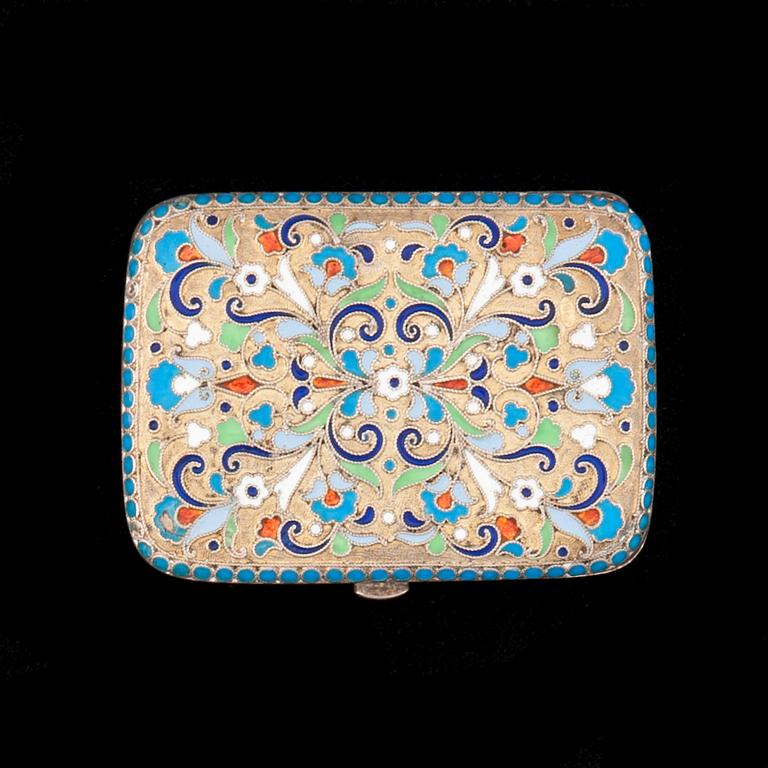 ETUI, emaljerat silver, Ryssland, ca 1900.