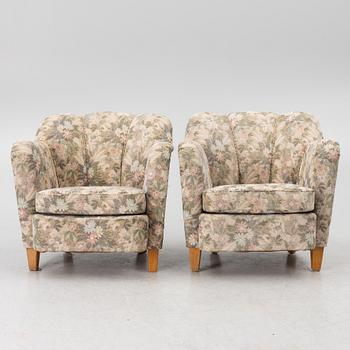 Armchairs, a pair, Swedish Modern, first half of the 20th century.
