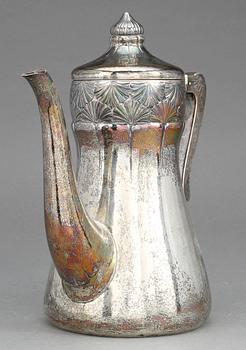 KAFFEKANNA, silver, jugend, Harry Sandelius, Lund, 1926. Vikt ca 850g.