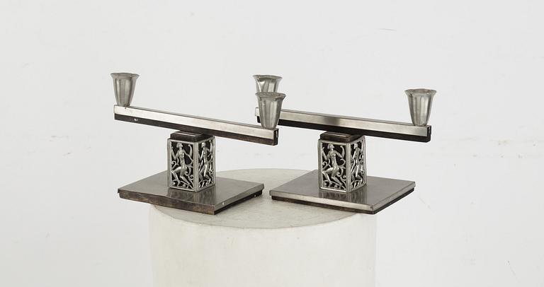 DAVID WRETLING, attributed to, 7 pewter items, mid 20th century.