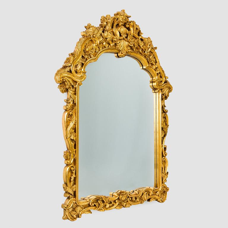 Mirror with console table, Baroque style, late 20th century.