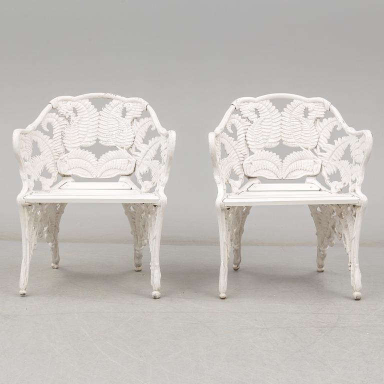 SOFFA, 2 FÅTÖLJER, "Ormbunke", Melins Anderstorp, 1900-talets andra hälft.