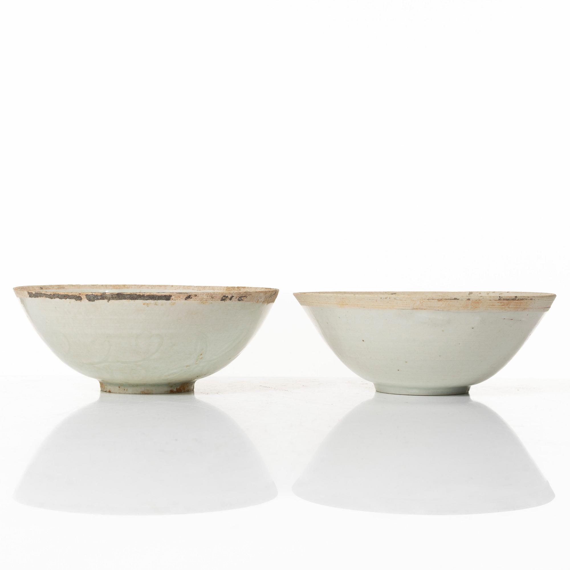 Two ceramic bowls, China, Song dynasty (960-1279).