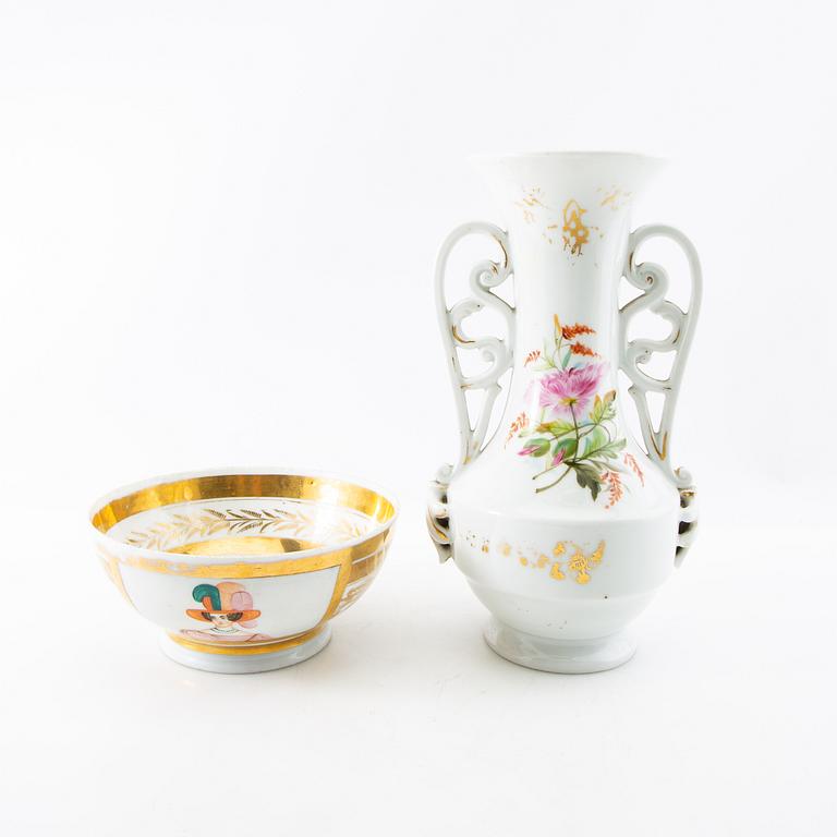 Vase and bowl Russia mid/second half of the 19th century porcelain.