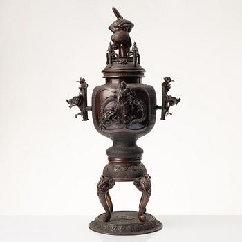 Rökelsekar, brons, Japan, Meiji (1868-1912).
