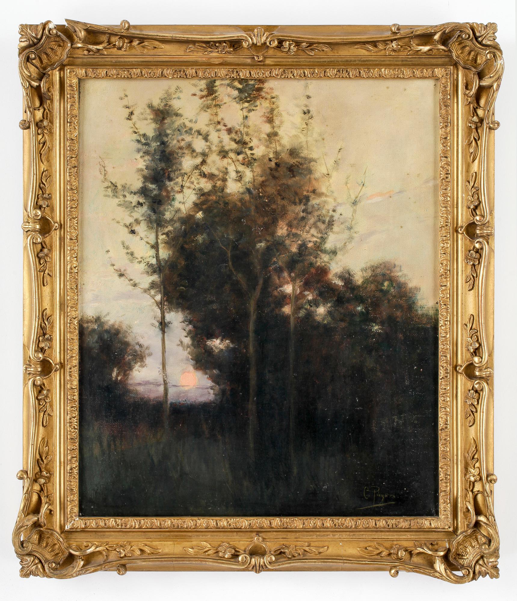 OKÄND KONSTNÄR, olja på duk, signerad G Payen, 18/1900-tal.