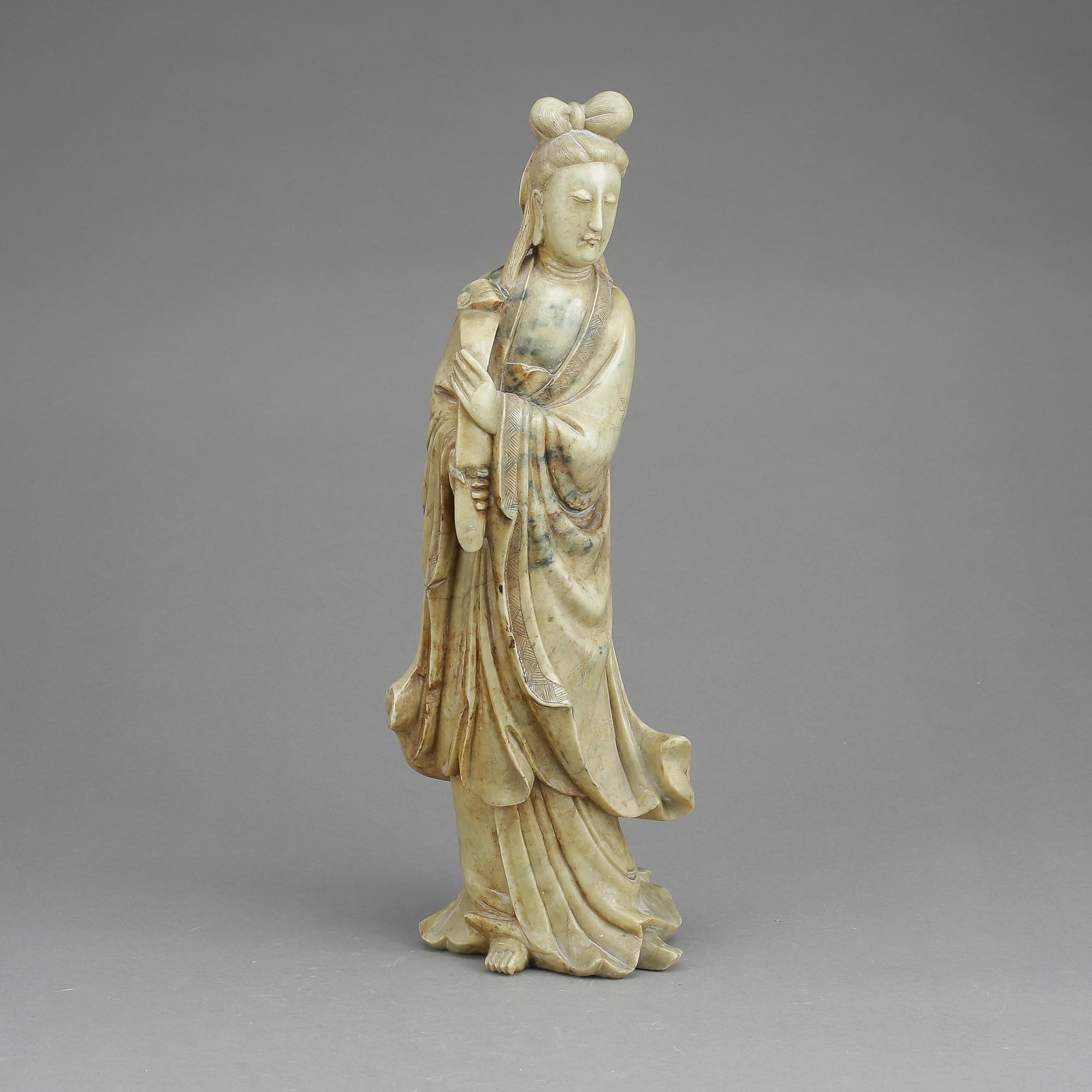 GUANYIN, soapstone, Kina 1800/1900-tal.