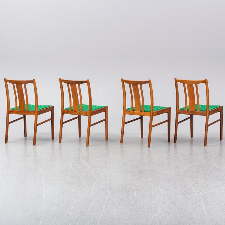 Four second half of the 20th century teak chairs.