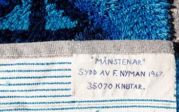 MATTA, rya, "Månstenar", F Nyman 1967, ca 230 x 162.