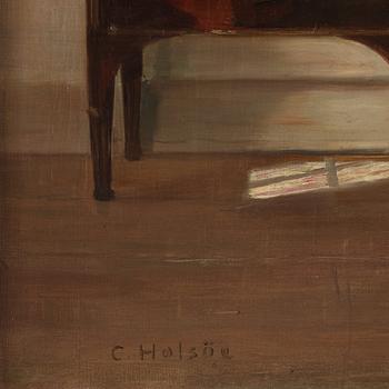 Carl Holsoe, Interior with seated woman by the window.
