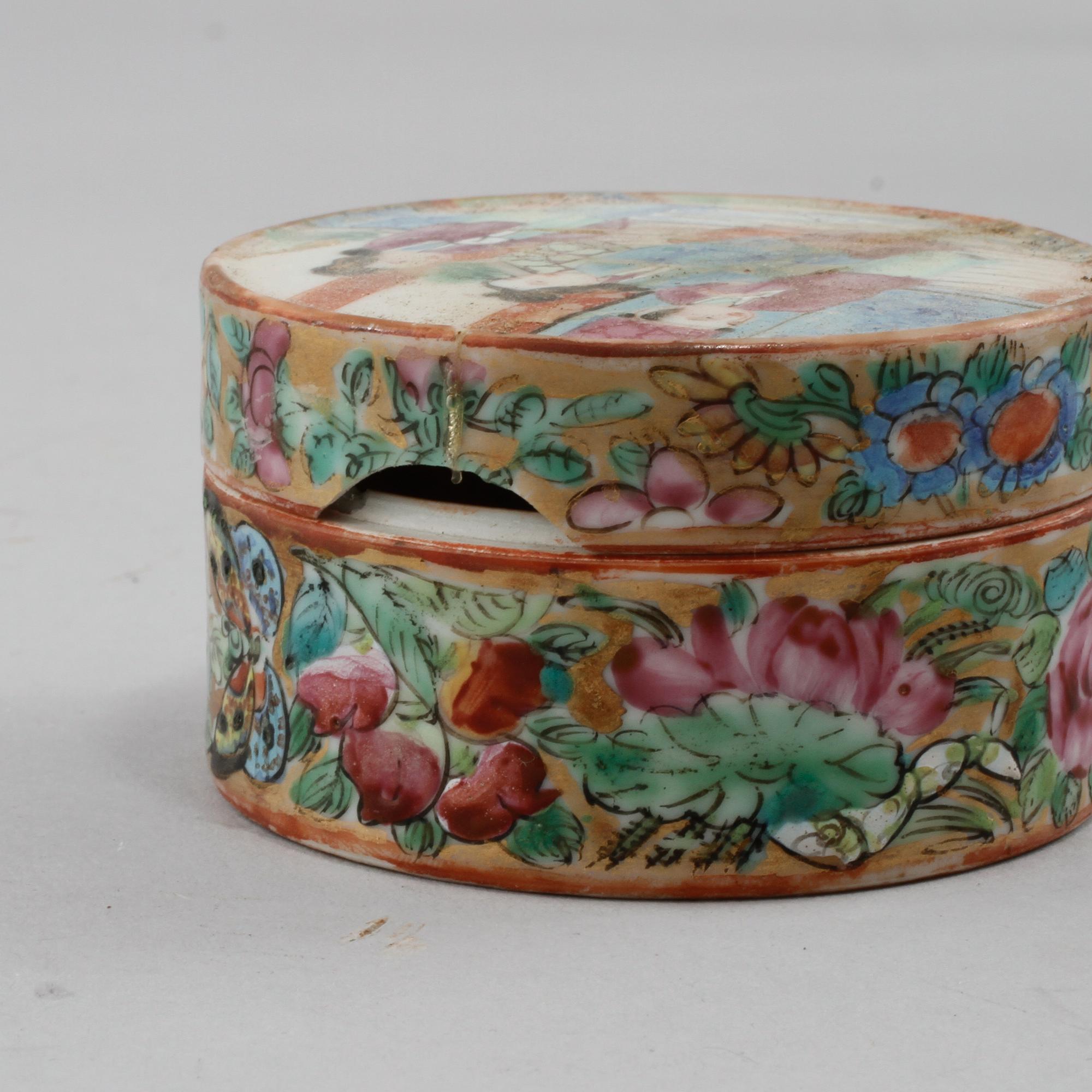 PARTI PORSLIN, 7 delar, Kanton, Kina, 1800-tal.