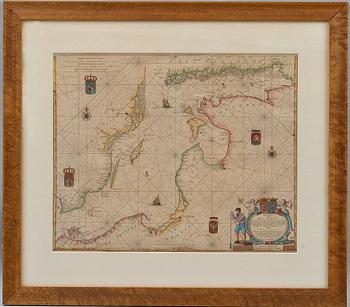 A NAUTICAL CHART, Pascaart Vande Oost-Zee. Anthonie (Theunis) Jacobsz. Amsterdam, c. 1643.