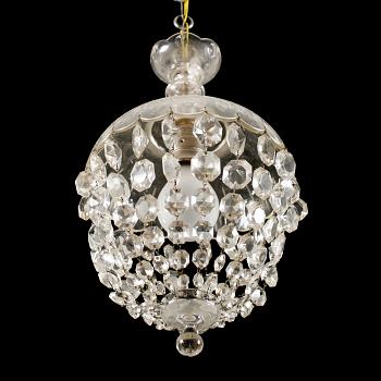 TAKLAMPA, glas, 1900-talets första hälft. Höjd 35 cm.