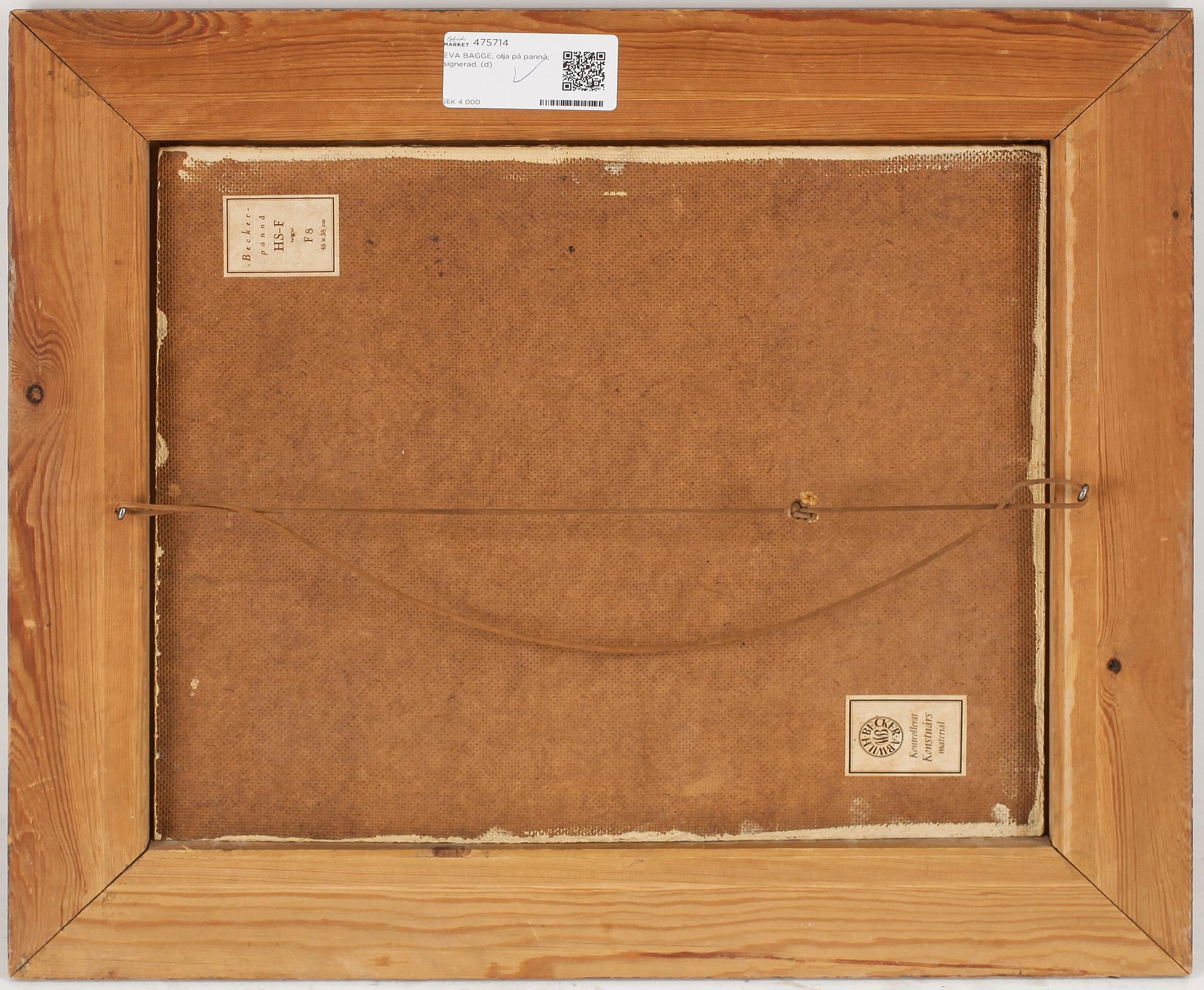 OKÄND KONSTNÄR, olja på pannå, otydligt signerad, 1900-talets första hälft.