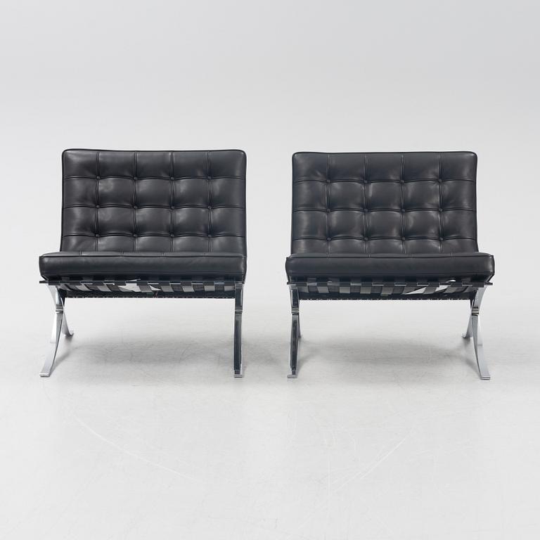 Ludwig Mies van der Rohe, a pair of 'Barcelona' lounge chairs, Knoll.