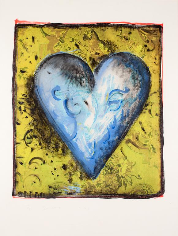 Jim Dine, "The hand-colored Viennese hearts III".