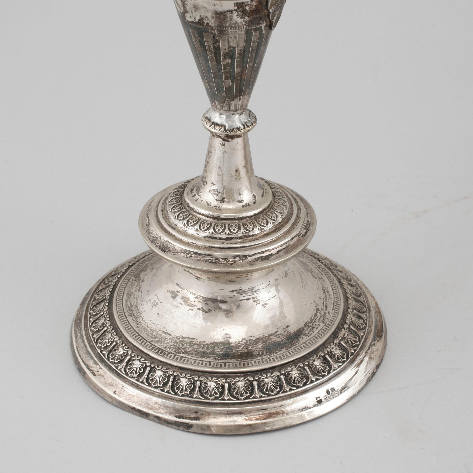 GUSTAF MÖLLENBORG, kandelabrar, ett par, silver, Stockholm, 1875.