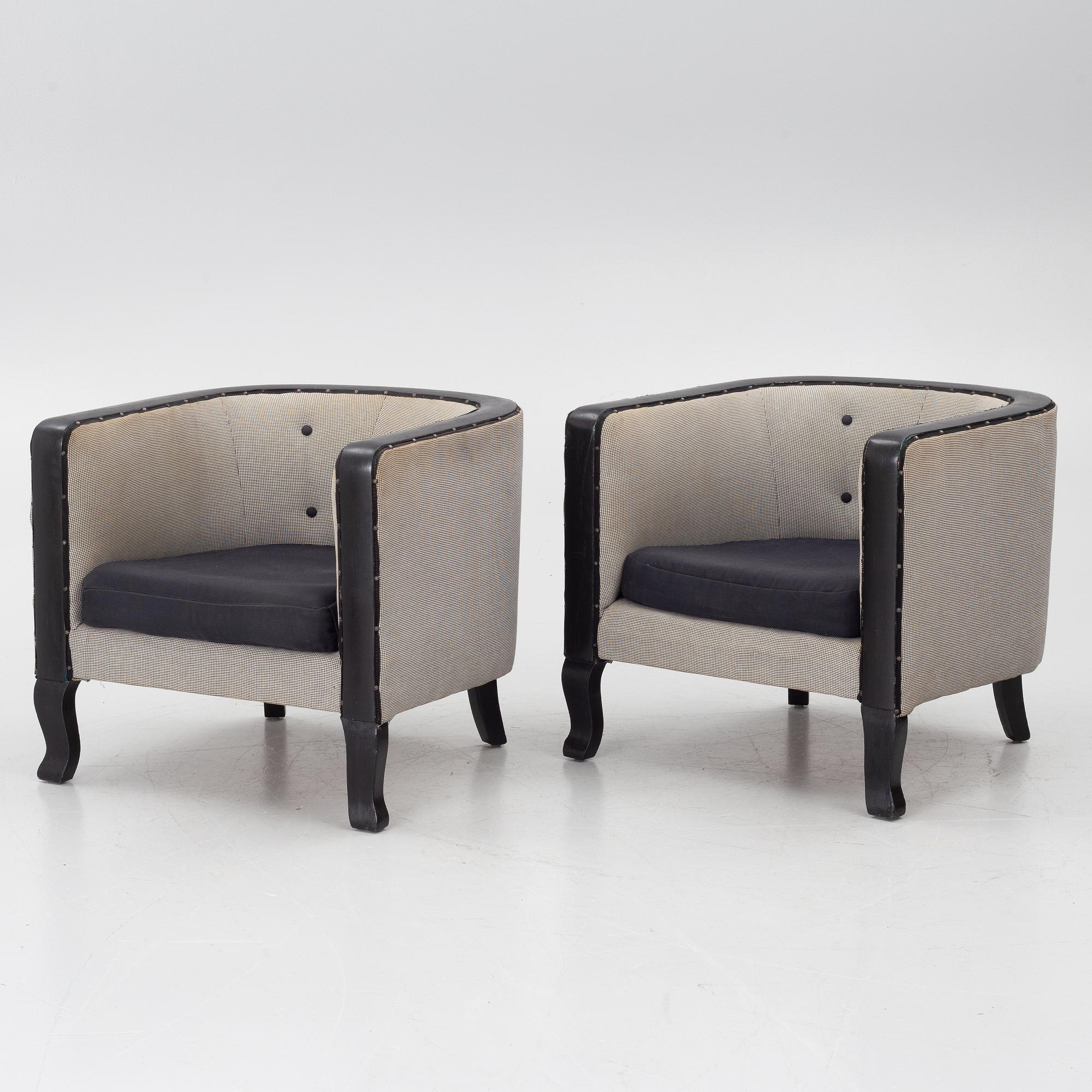 A pair of armchairs, first half of the 20th century.