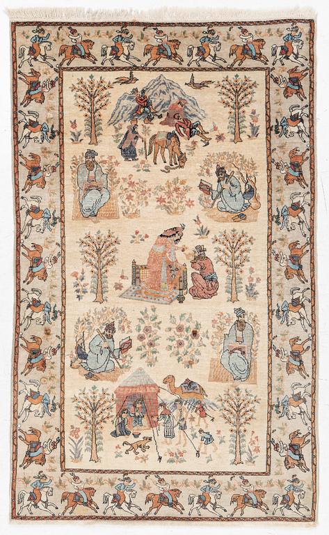 Carpet, figural, 175 x 110 cm.