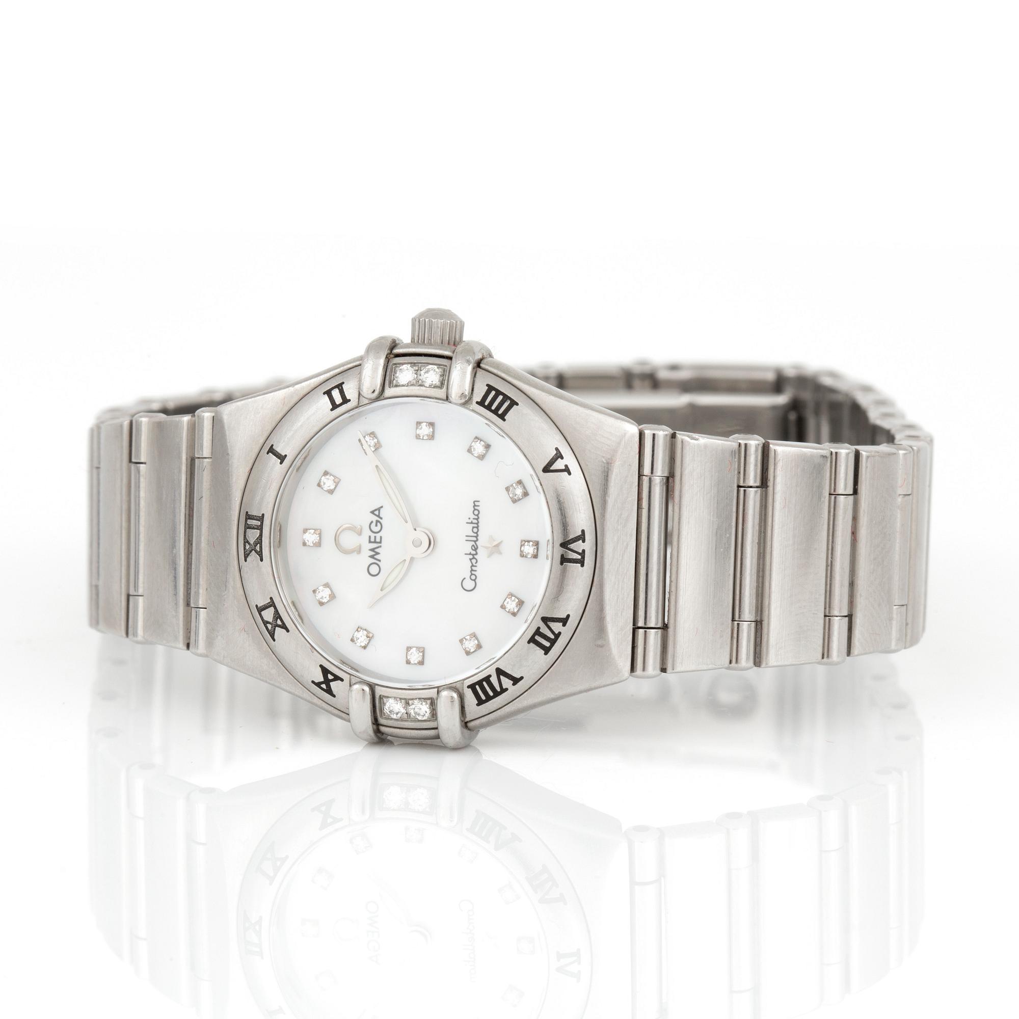 ARMBANDSUR, dam, stål med diamanter, 'Constellation', Omega.